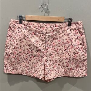 Ann Taylor Loft Pink Floral Chino Shorts
